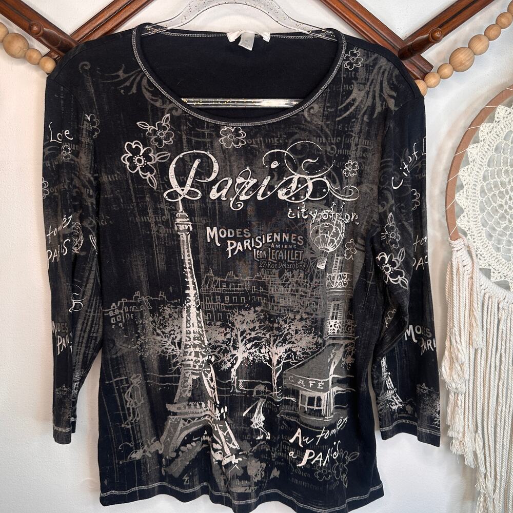 Dressbarn Paris Art Deco Graphic T
